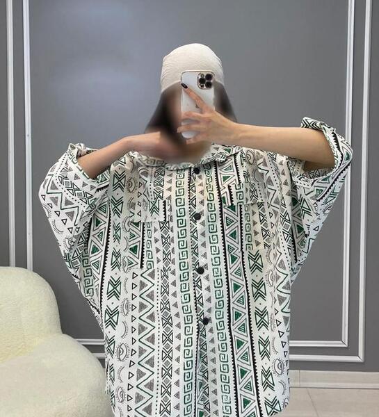 عکس الگوی مدل مانتو آستین کیمونو جلو باز