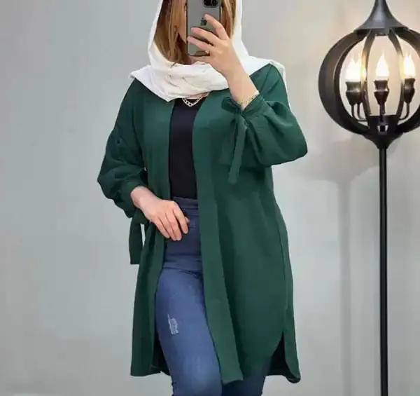 عکس مدل مانتو جلو باز ابروبادی طرح دار