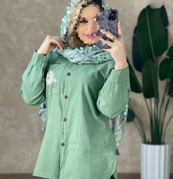 عکس مدل مانتو نخی طرح دار جلو باز