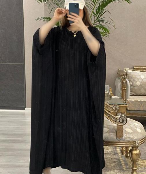 عکس مدل مانتو عبایی جلو باز بلند مجلسی