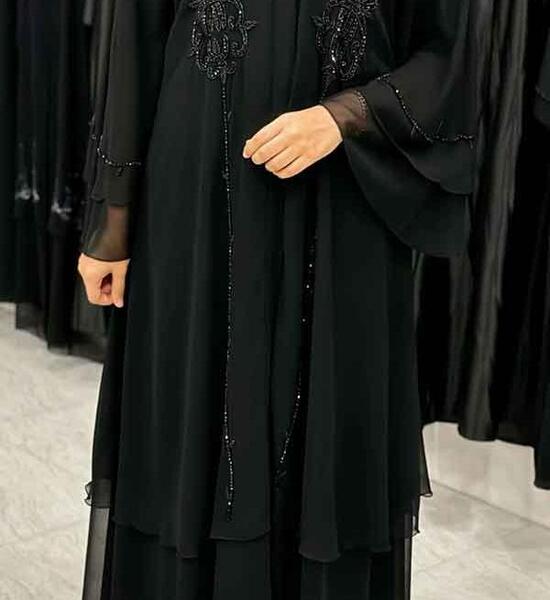 عکس مدل مانتو عبایی جلو باز حریر