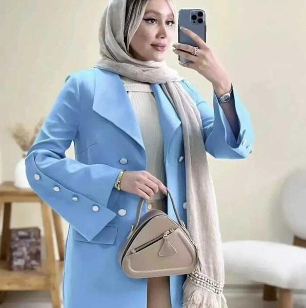 عکس مدل مانتو بلند کرپ جدید