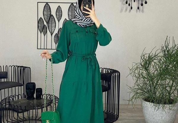 عکس مدل مانتو کرپ حریر بلند جلو بسته