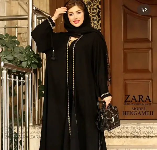 عکس جدیدترین مدل مانتو کرپ مشکی بلند