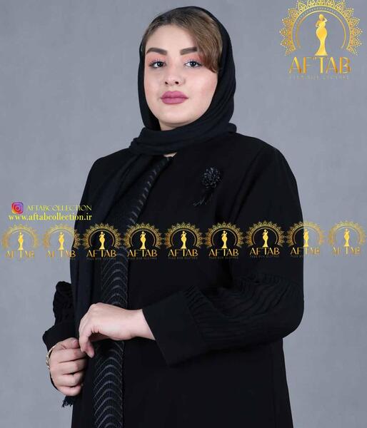 عکس جدیدترین مدل مانتو کرپ مشکی بلند