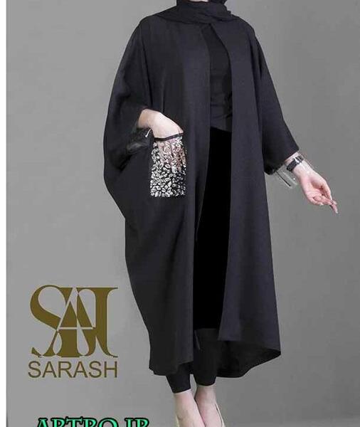 عکس مدل مانتو مشکی بلند ساده مجلسی