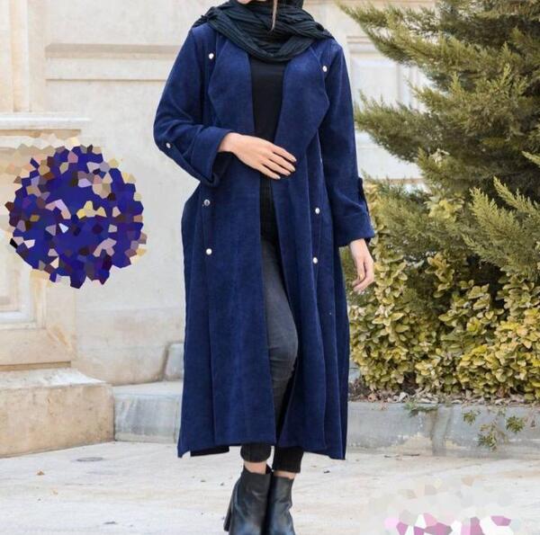 عکس مدل مانتو بلند مخمل کبریتی