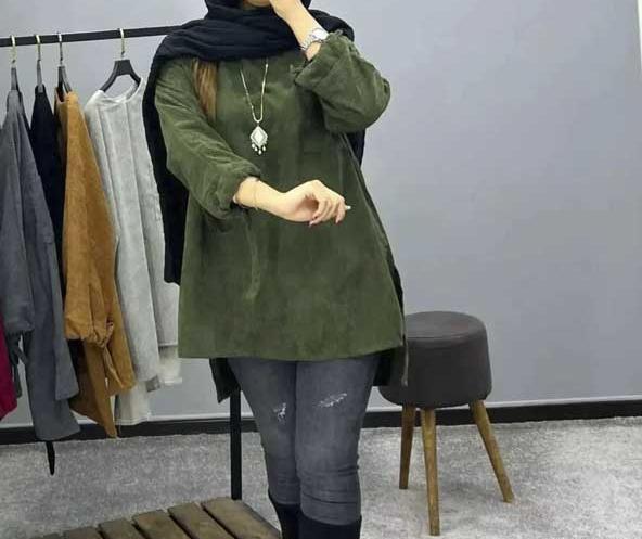 عکس مدل مانتو بلند مخمل کبریتی