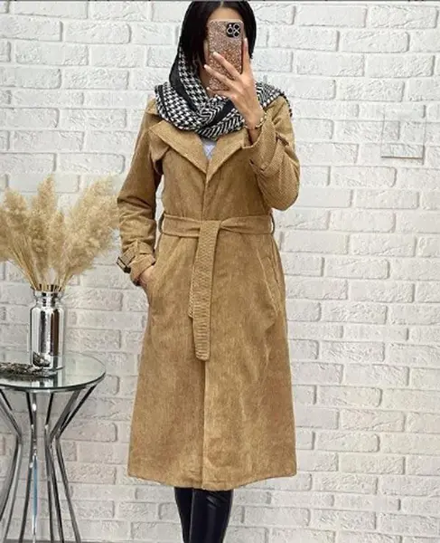 عکس مدل مانتو بلند مخمل کبریتی
