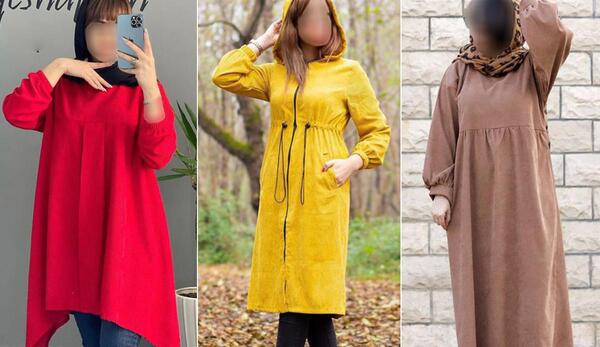 عکس مدل مانتو بلند مخمل کبریتی