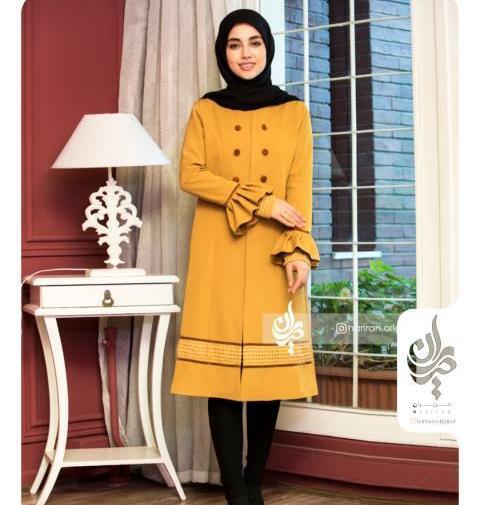 عکس مدل مانتو بلند یقه بسته