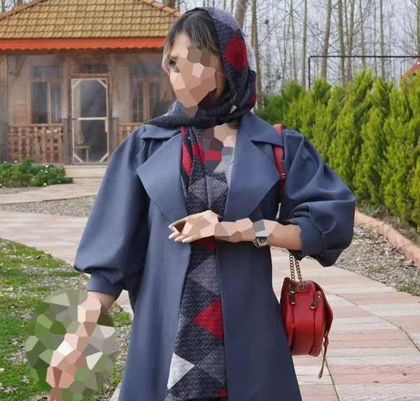عکس مدل مانتو بلند یقه بسته