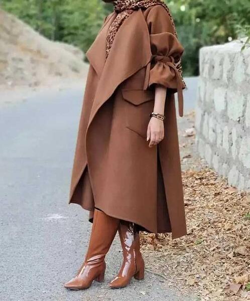 عکس مدل مانتو بلند مخمل زنانه