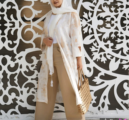 عکس مدل مانتو بلند مجلسی جلو باز