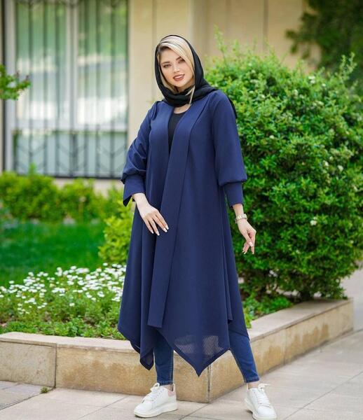 عکس مدل مانتو بلند مجلسی جلو باز