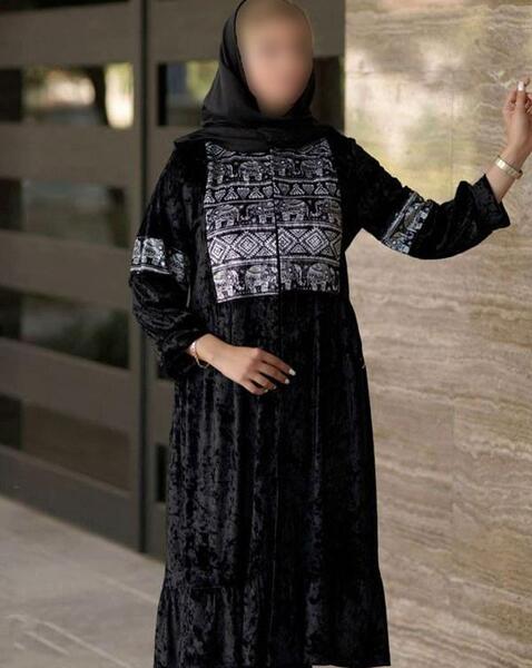 عکس مدل مانتو مجلسی بلند مخمل