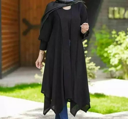 عکس مدل مانتو بلند کلوش حریر