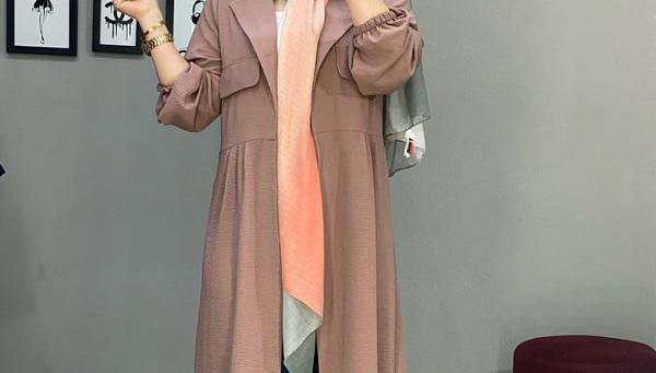 عکس مدل مانتو بلند جلو باز ابروبادی