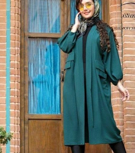 عکس مدل مانتو بلند جلو باز ابروبادی