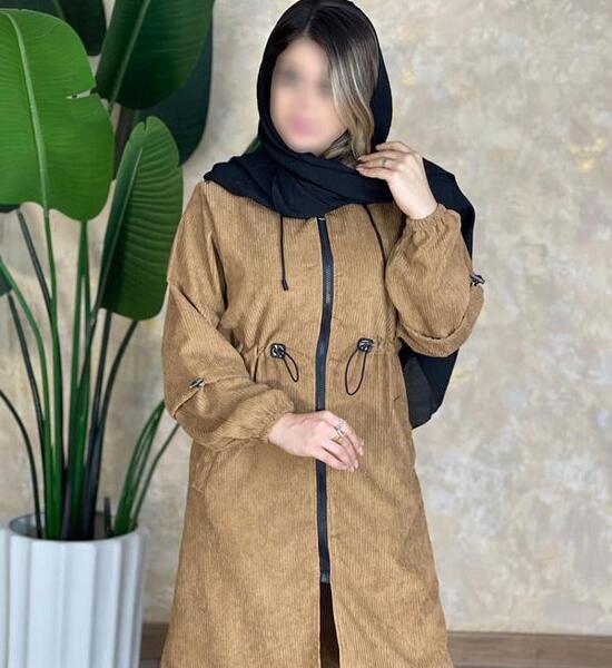 عکس مدل مانتو بلند مخمل کبریتی ریز