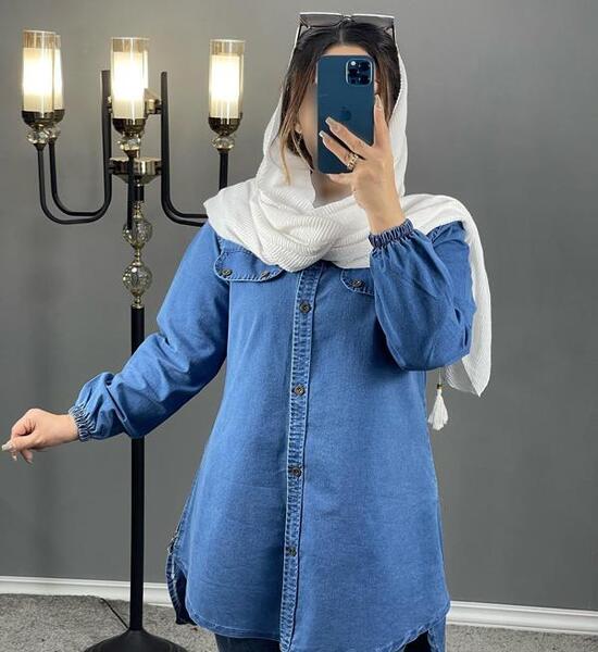عکس مدل مانتو لی کاغذی بلند جلو بسته
