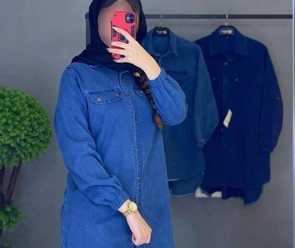 عکس مدل مانتو لی کاغذی بلند جلو بسته