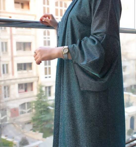 عکس مدل مانتو بلند با پارچه لمه