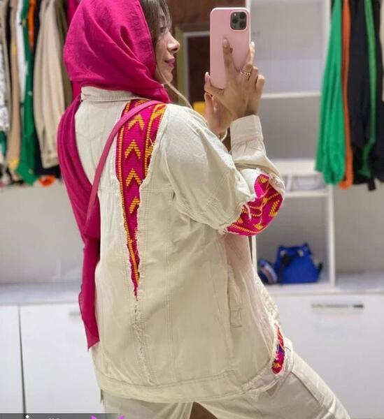 عکس مدل مانتو بلند با پارچه کتان لمه