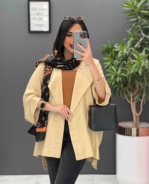 عکس مدل مانتو بلند با پارچه کتان لمه