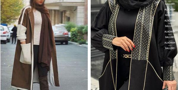عکس لاکچری جلوباز مدل مانتو بلند جلو باز