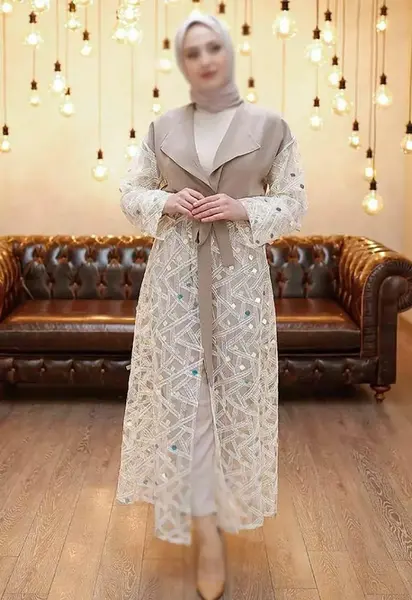 عکس مدل مانتو گیپور بلند جدید