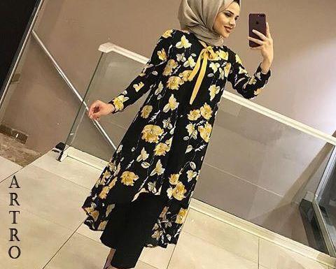عکس مدل مانتو بلند با پارچه گلدار