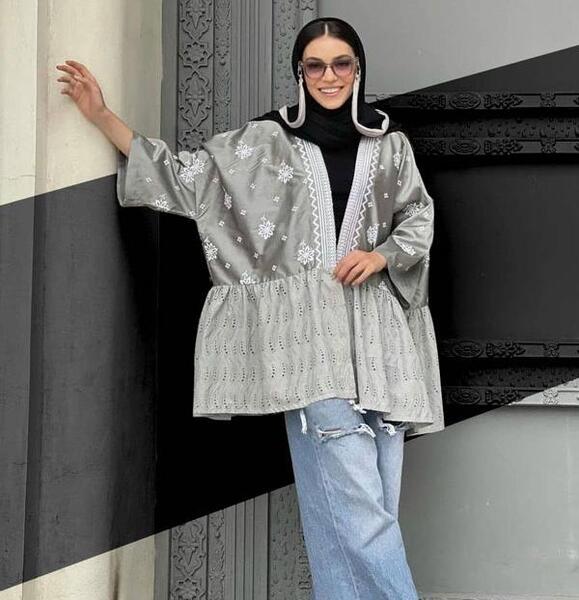 عکس مدل مانتو گشاد بلند تابستانی