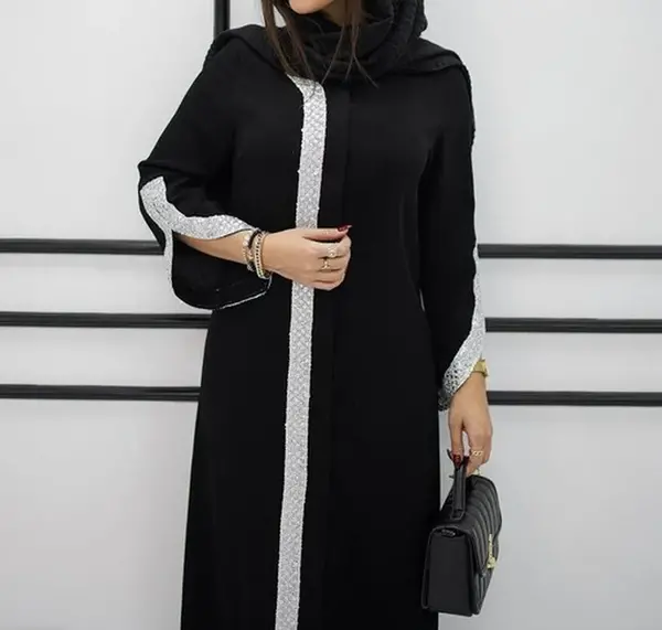 عکس مدل مانتو کتی بلند مجلسی مشکی