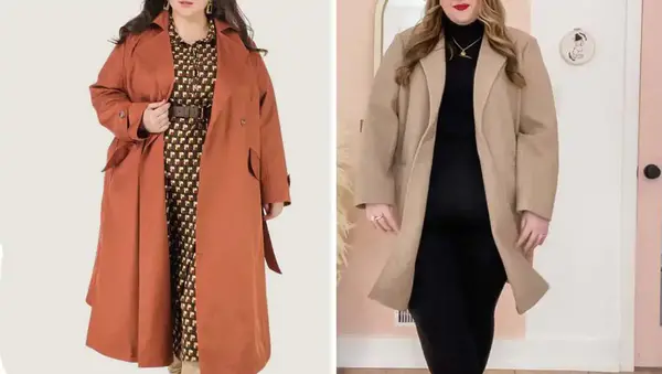 عکس مدل مانتو کتی بلند شیک برای افراد چاق