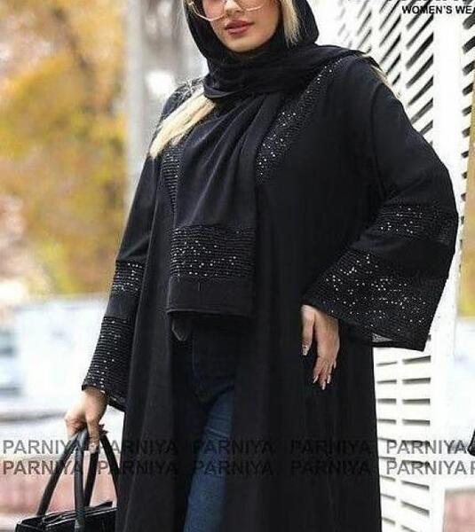 عکس مدل مانتو کرپ بلند مجلسی شیک
