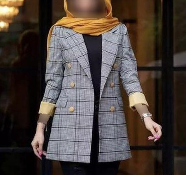 عکس مدل مانتو بلند با پارچه فاستونی