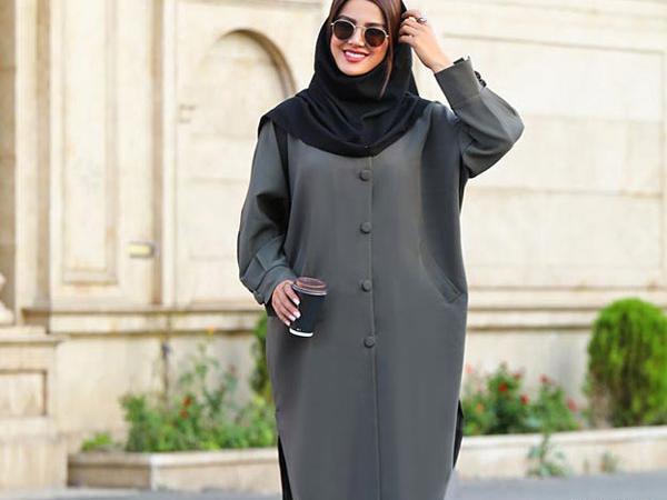 عکس مدل مانتو بلند با پارچه فاستونی