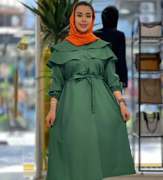 عکس مدل مانتو عروسکی بلند جلو بسته