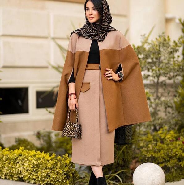عکس مدل مانتو بلند دامن فون