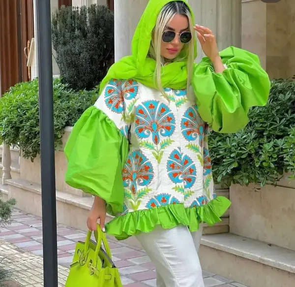 عکس مدل مانتو عروسکی پفی بلند