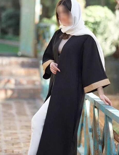 عکس مدل مانتو عبایی بلند جلو باز
