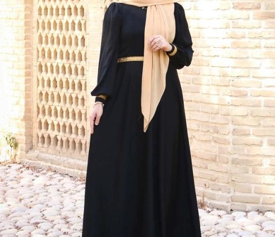 عکس مدل مانتو عبایی بلند مشکی