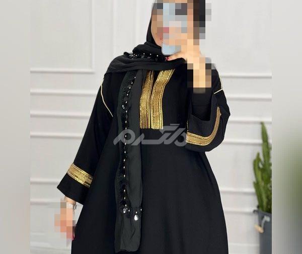 عکس مدل مانتو عبایی بلند مشکی