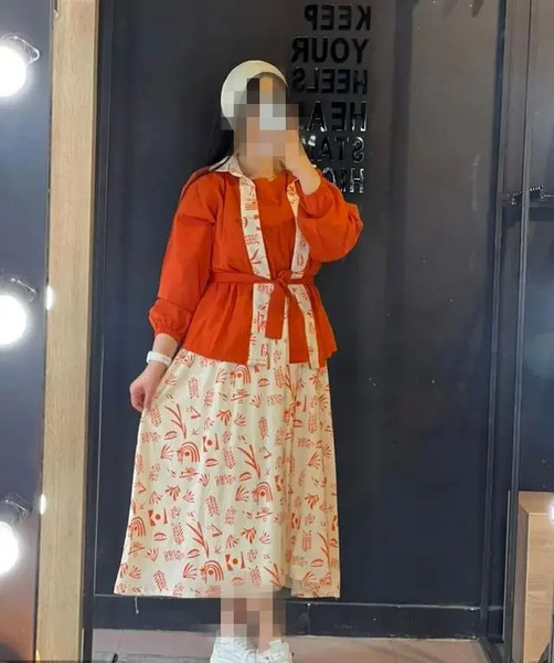 عکس مدل مانتو با پارچه لنین طرح دار بلند