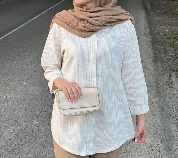 عکس مدل مانتو با پارچه لنین طرح دار بلند