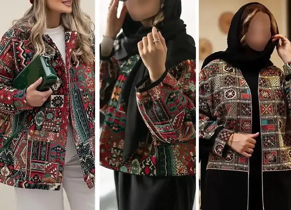عکس مدل مانتو بلند با طرح سنتی
