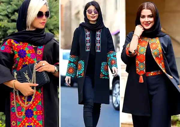 عکس مدل مانتو بلند با طرح سنتی