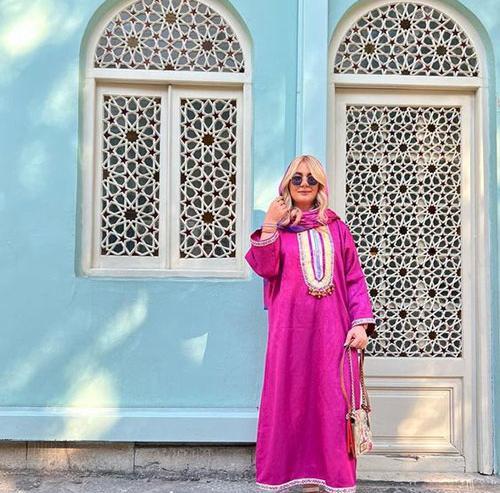عکس مدل مانتو بلند با طرح سنتی