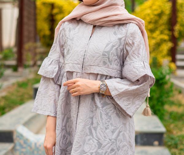 عکس مدل مانتو ژاکارد طرح دار بلند